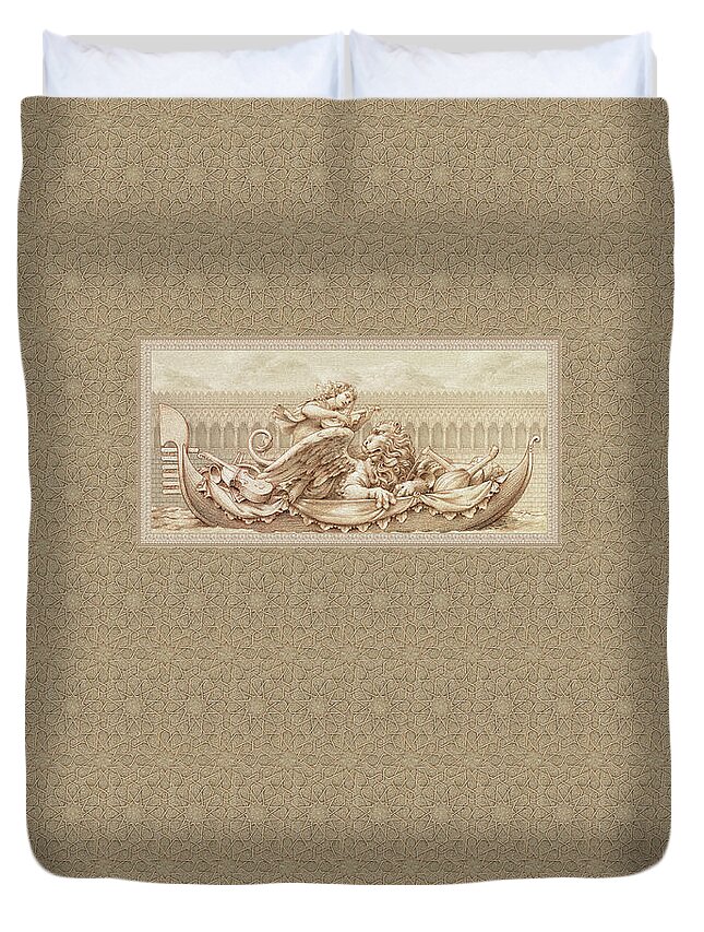 Venice Duvet Cover featuring the drawing Save Venice by Kurt Wenner