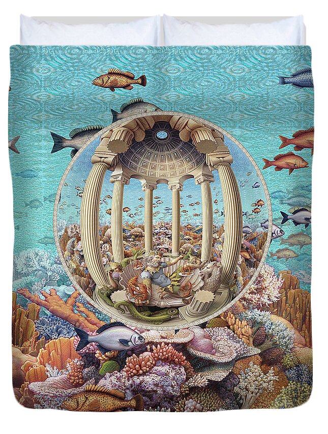 Caribbean Duvet Cover featuring the painting Caribbean Fantasy by Kurt Wenner