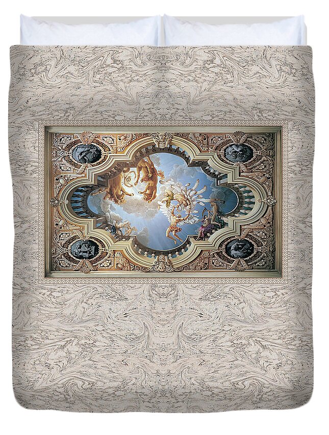 Fall Of Icarus Duvet Cover featuring the painting Fall of Icarus by Kurt Wenner