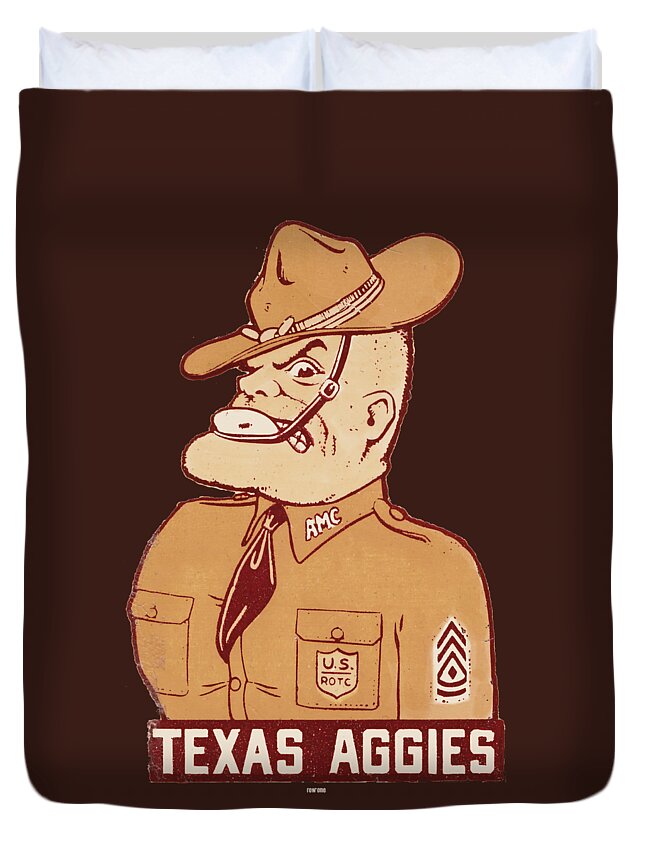 Ol Sarge Duvet Cover featuring the mixed media Ol' Sarge by Row One Brand
