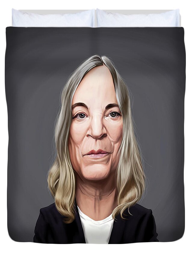 Illustration Duvet Cover featuring the digital art Celebrity Sunday - Patti Smith by Rob Snow