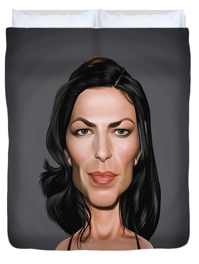 Illustration Duvet Cover featuring the digital art Celebrity Sunday - Claudia Black by Rob Snow