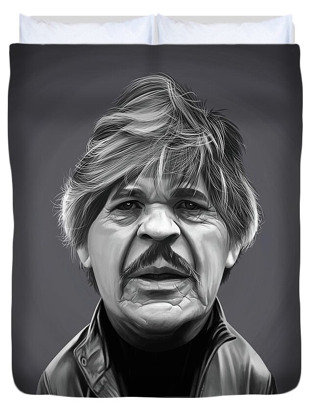 Illustration Duvet Cover featuring the digital art Celebrity Sunday - Charles Bronson by Rob Snow