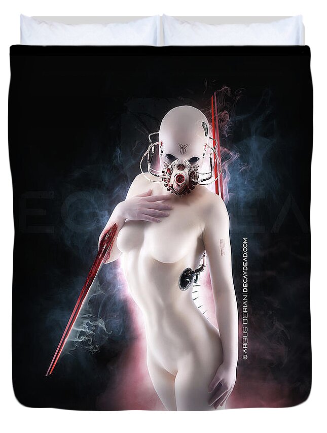 Argus Dorian Duvet Cover featuring the digital art Elina the first Hybrid Assassin v2 by Argus Dorian