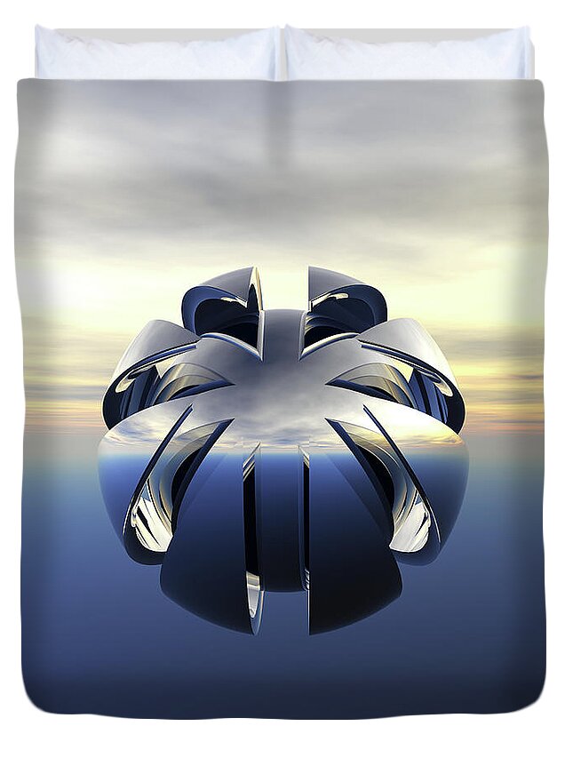 Space Duvet Cover featuring the digital art Unidentified Flying Object by Phil Perkins