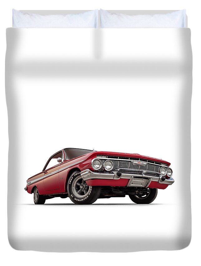 Chevy Duvet Cover featuring the digital art 61 Impala SS by Douglas Pittman