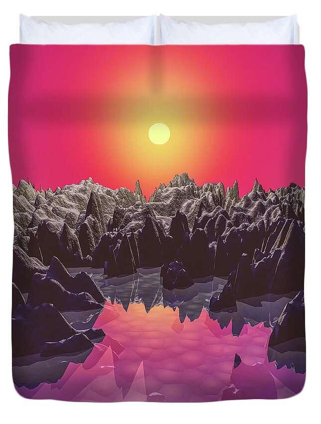 Water Duvet Cover featuring the digital art Water On Mars by Phil Perkins