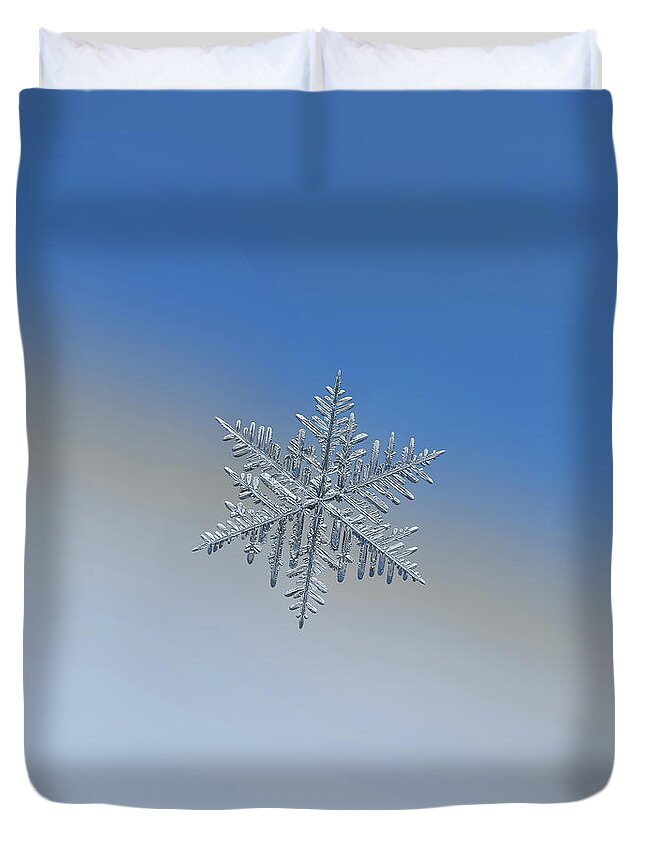Snowflake Duvet Cover featuring the photograph Real snowflake 2016-01-21_2a2_Dubhe by Alexey Kljatov