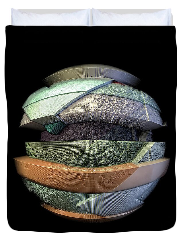 Texture Duvet Cover featuring the digital art Abstract 3D Sphere by Phil Perkins