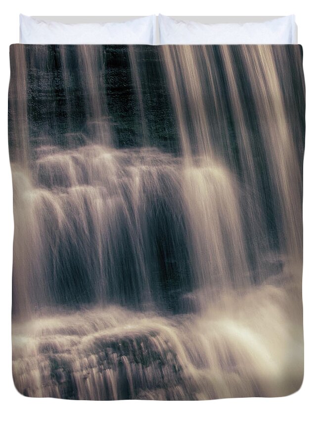 Falls Duvet Cover featuring the photograph Summer Evening Falls by Phil Perkins