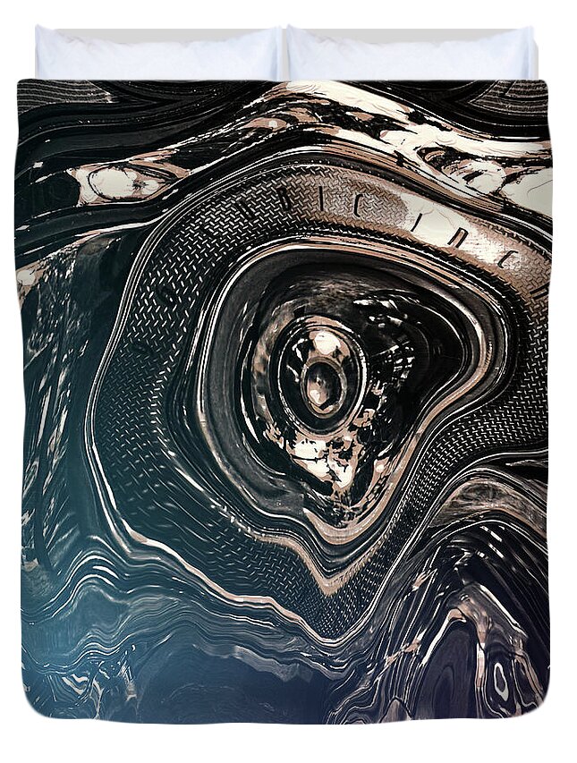 Digital Art Duvet Cover featuring the digital art Melting Machine by Phil Perkins