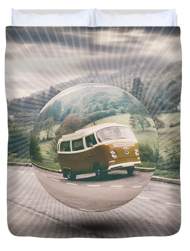 Road Trip Duvet Cover featuring the digital art Road Trip by Phil Perkins