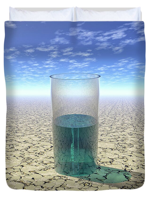 Mirage Duvet Cover featuring the digital art A Glass of Water by Phil Perkins