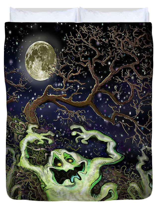 Ghost Duvet Cover featuring the digital art Ghost Tree by Kevin Middleton