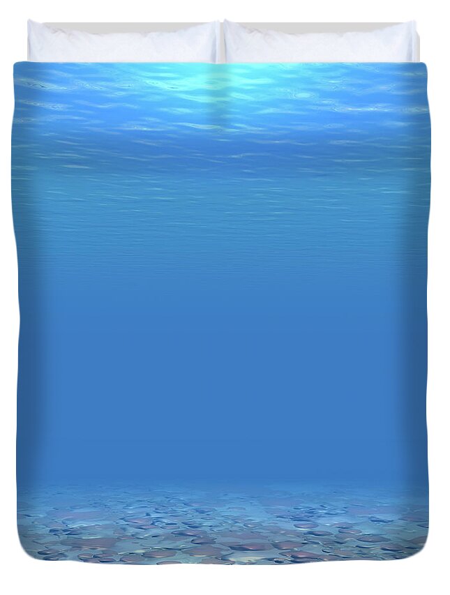 Sea Duvet Cover featuring the digital art Bottom of The Sea by Phil Perkins