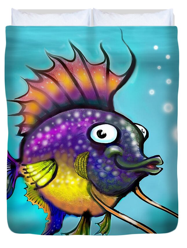Rainbow Duvet Cover featuring the painting Rainbow Fish by Kevin Middleton