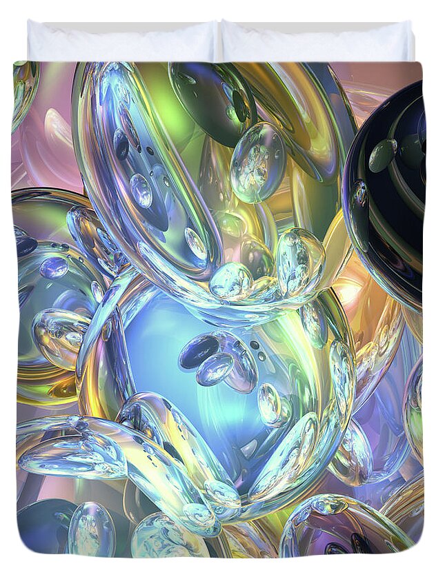 Three Dimensional Duvet Cover featuring the digital art Abstract Reflections by Phil Perkins