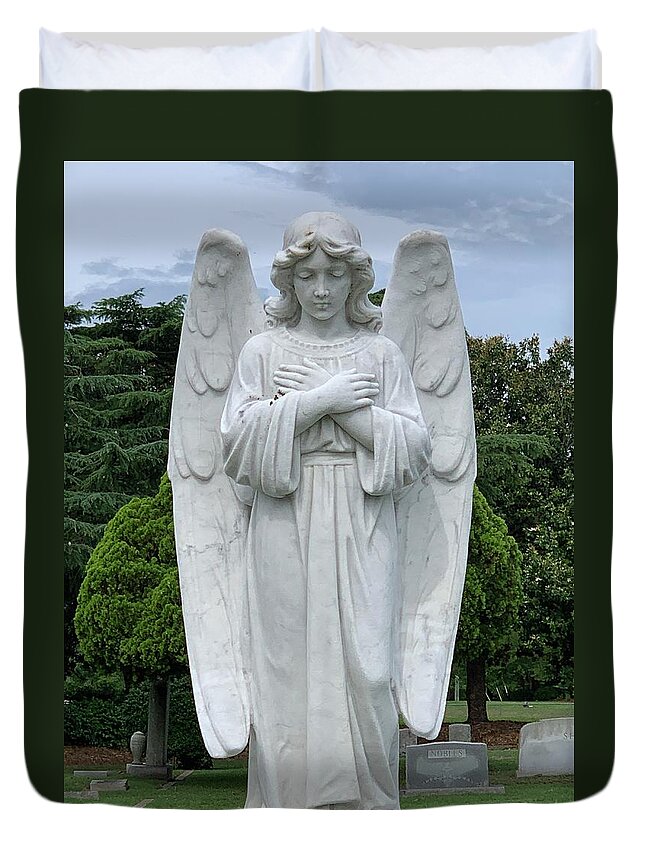 Angel Duvet Cover featuring the photograph At Peace by Lee Darnell
