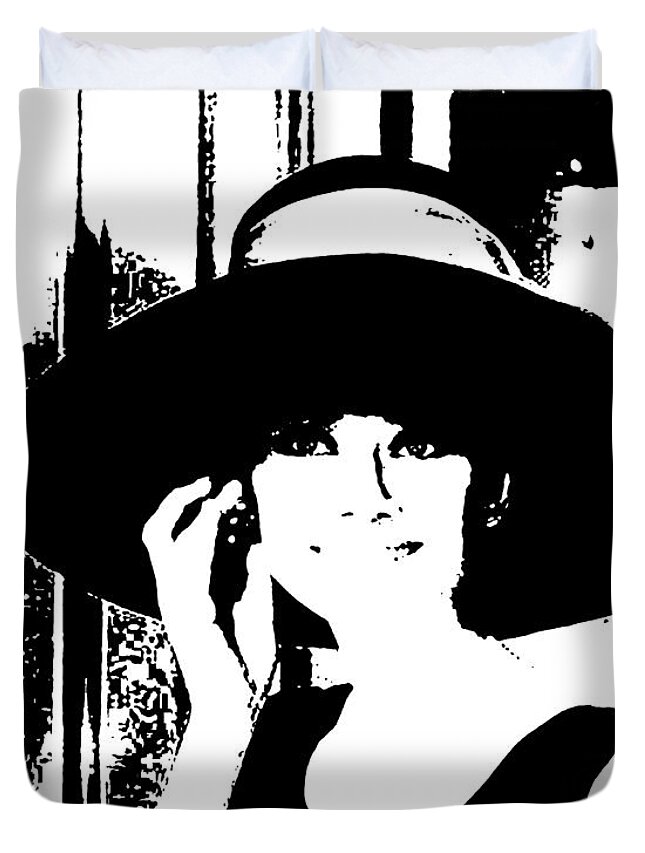 Audrey Hepburn Duvet Cover featuring the digital art Audrey Hepburn by Pennie McCracken
