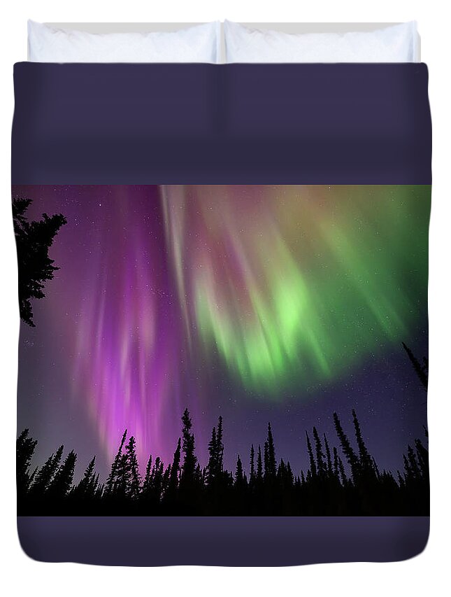 Aurora Duvet Cover featuring the photograph Aurora Purple Haze 2 by William Kennedy