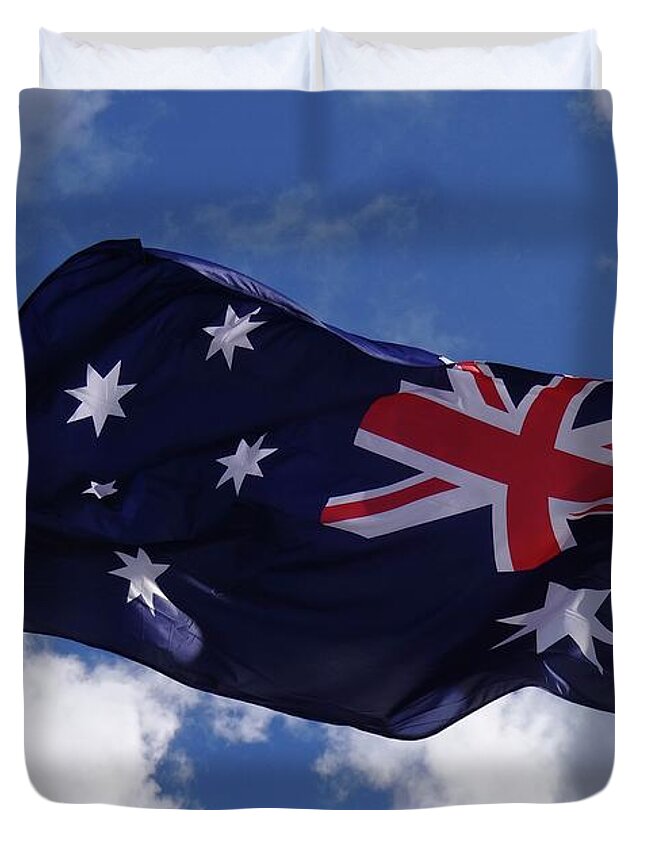 Australian Duvet Cover featuring the photograph Australian Flag by Andre Petrov