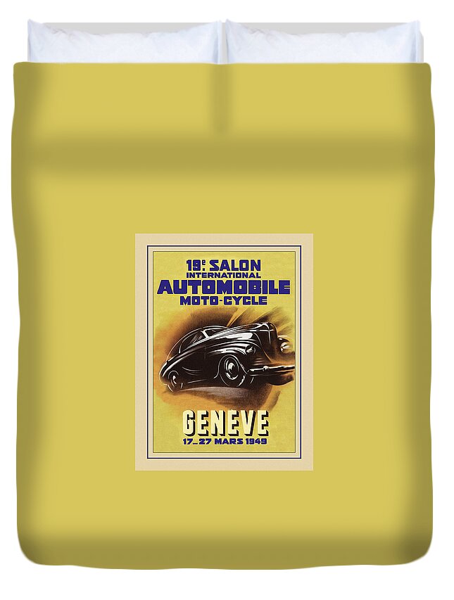 1949 Geneva Automobile Show Duvet Cover featuring the photograph Automotive Art 540 by Andrew Fare