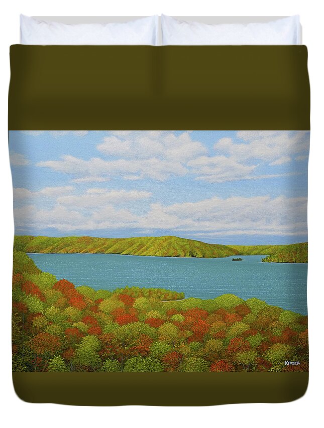 Haliburton Duvet Cover featuring the painting Autumn at Sir Sam's by Kenneth M Kirsch