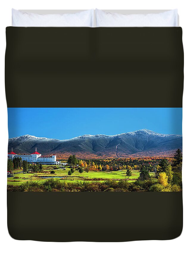 Autumn Duvet Cover featuring the photograph Autumn at the Mount Washington Pano by Chris Whiton