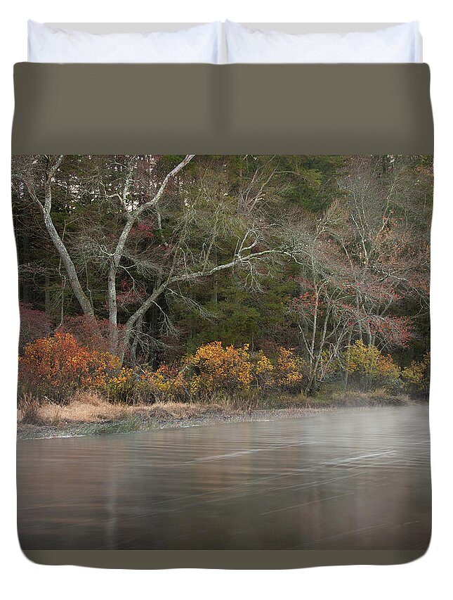 Nature Duvet Cover featuring the photograph Autumn At Wading River by Kristia Adams