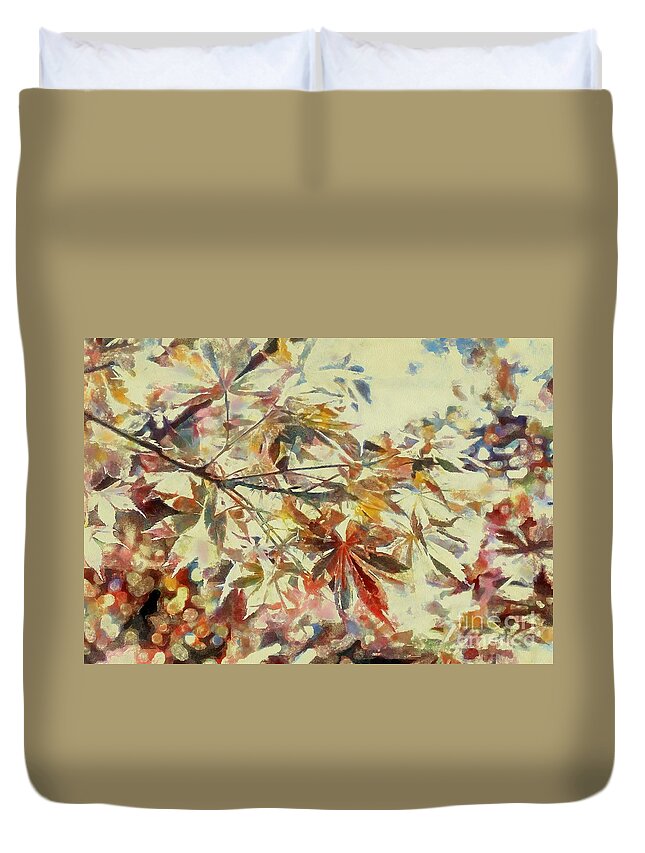 Autumn Colours Duvet Cover featuring the digital art Autumn colour #2 by Fran Woods