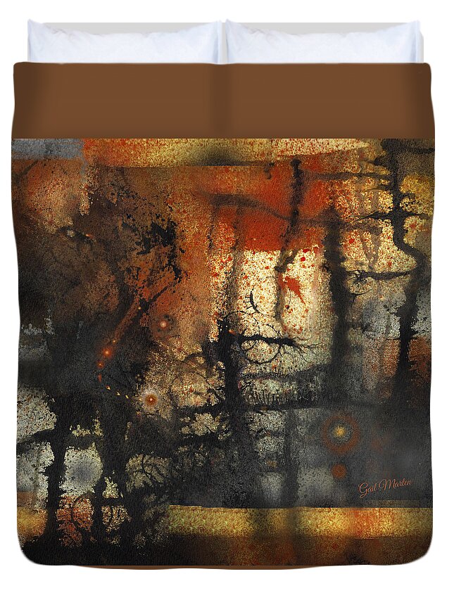 Abstract Duvet Cover featuring the painting Autumn Dream by Gail Marten