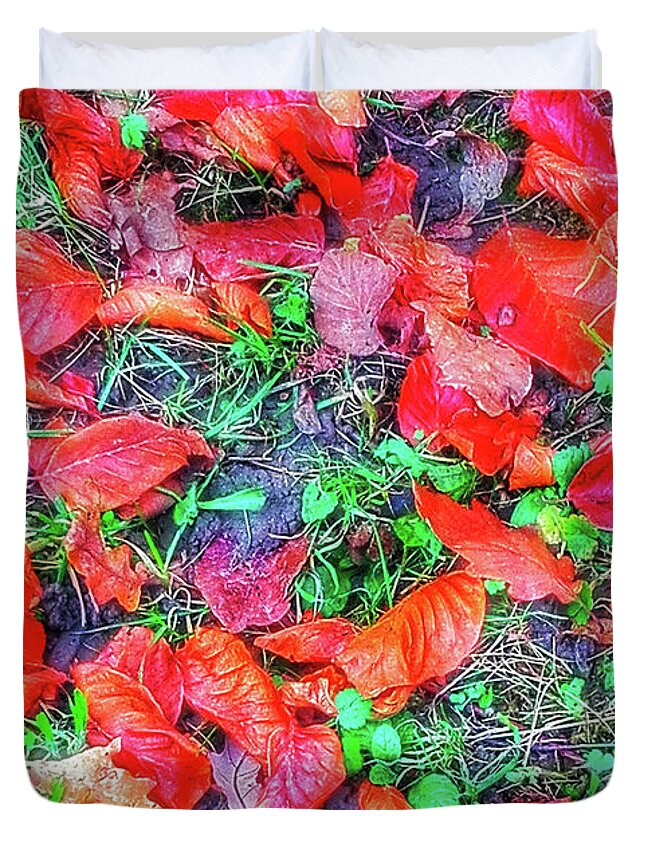 Leaf Duvet Cover featuring the photograph Autumn Glory by Mimulux Patricia No