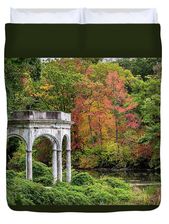 Autumn Duvet Cover featuring the photograph Autumn in Tibbetts Brook Park 1 by Kevin Suttlehan