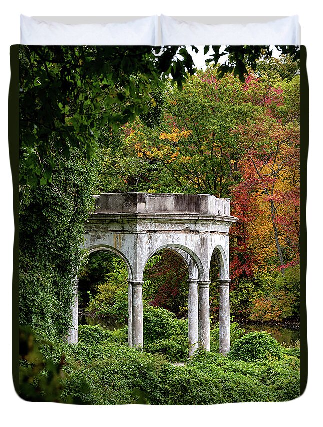 Autumn Duvet Cover featuring the photograph Autumn in Tibbetts Brook Park 2 by Kevin Suttlehan