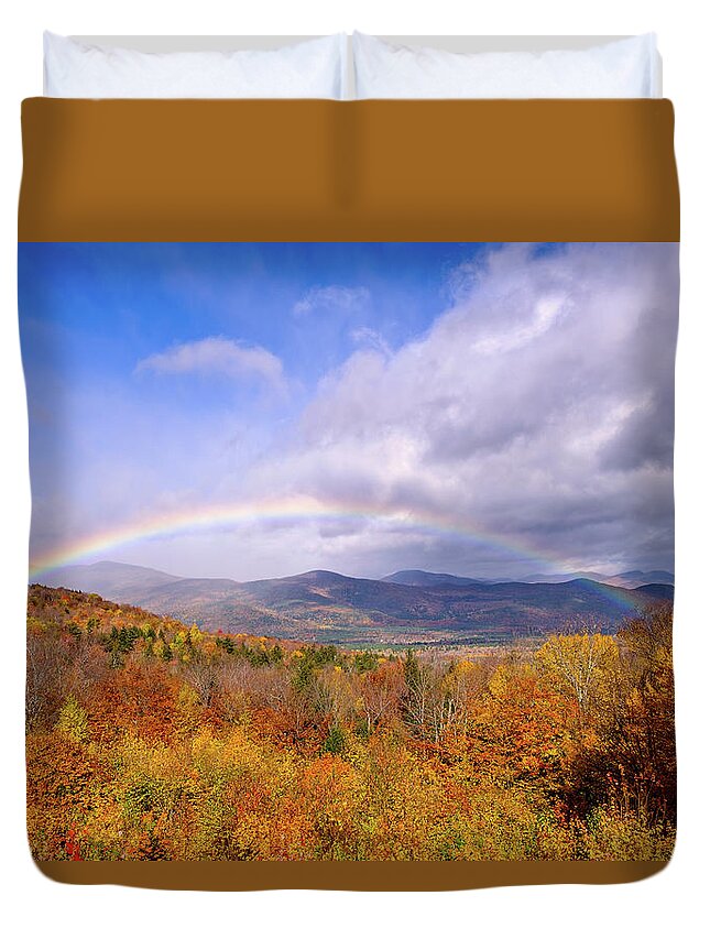New Hampshire Duvet Cover featuring the photograph Autumn Rainbow by Jeff Sinon