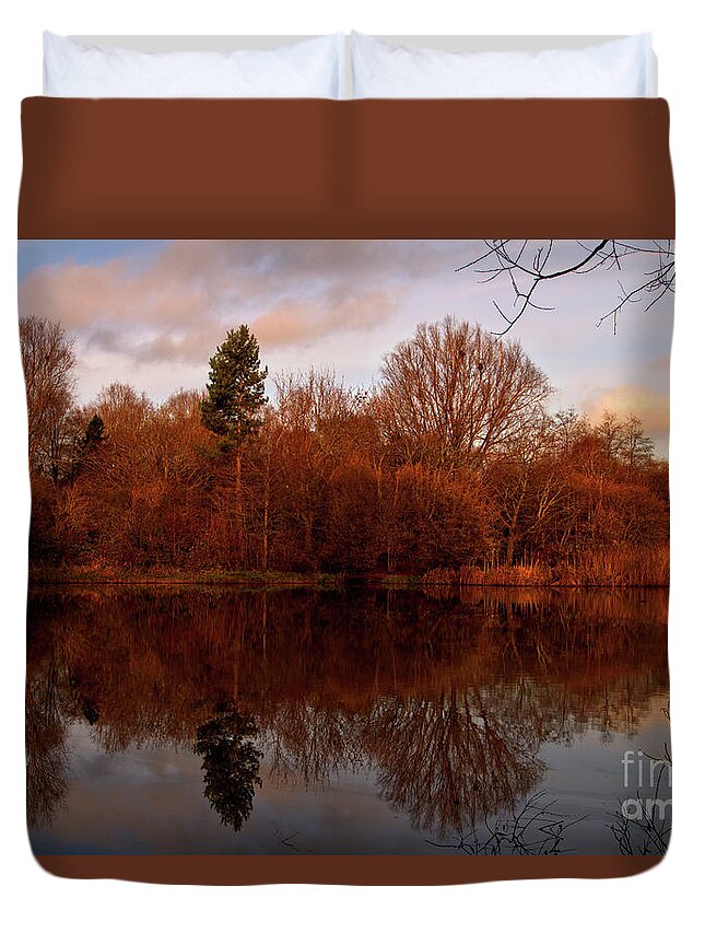 Landscape Duvet Cover featuring the photograph Autumn Symmetry by Stephen Melia