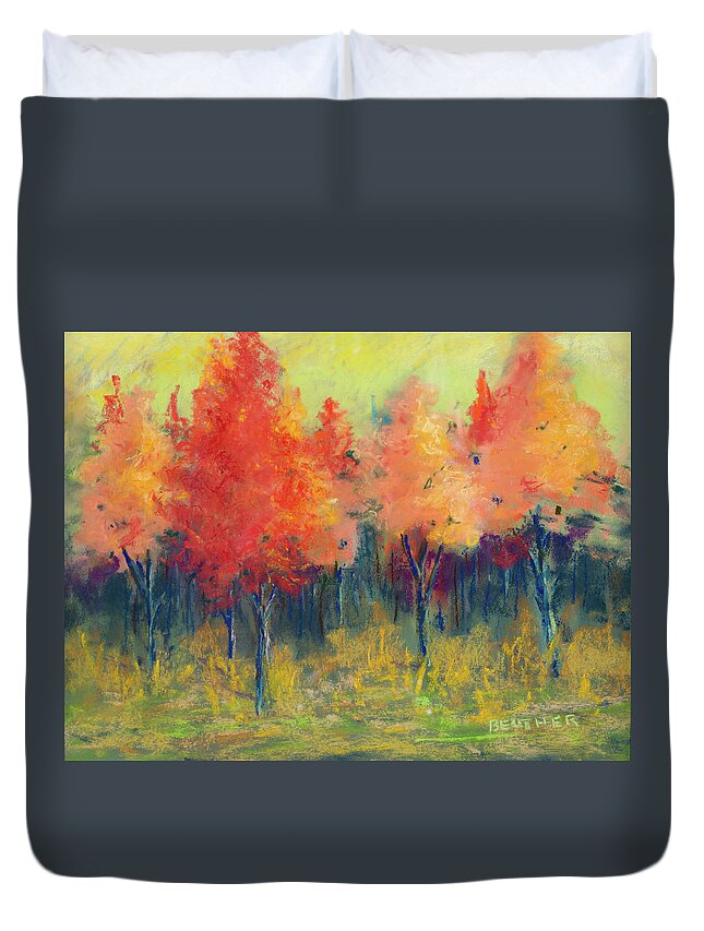 Painting Duvet Cover featuring the painting Autumn's Glow by Lee Beuther