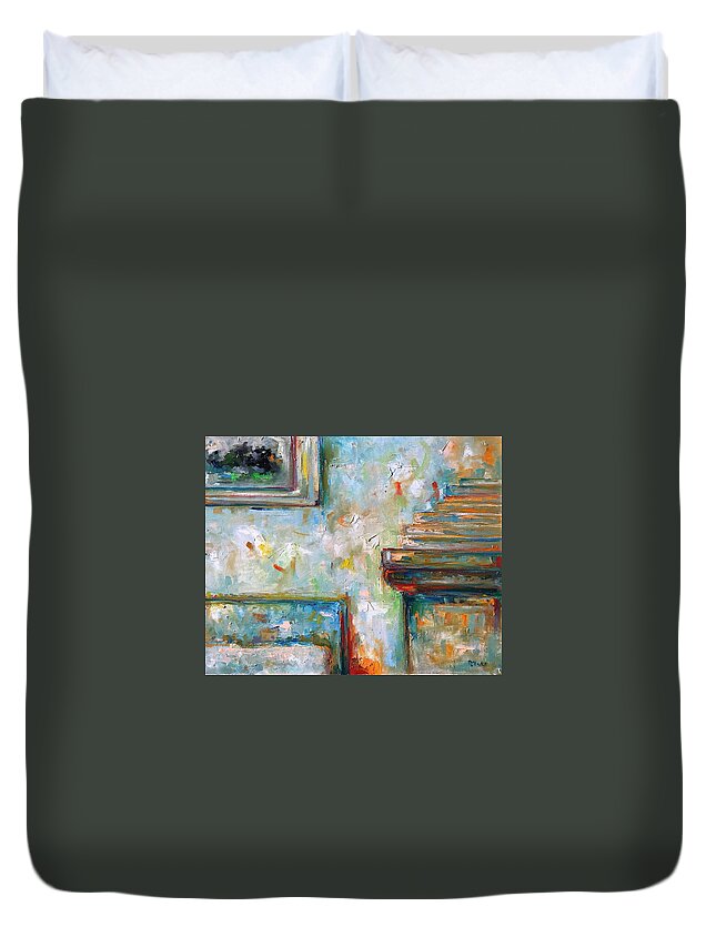 Still Life Duvet Cover featuring the painting Avid Reader by Roger Clarke