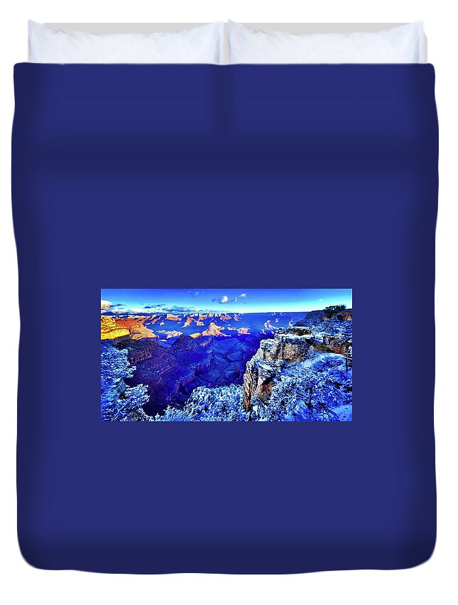 Landscape Duvet Cover featuring the photograph Awake The Snow Has Fallen by Kevyn Bashore