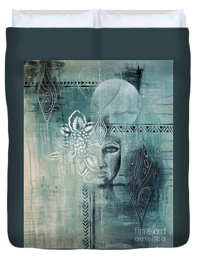  Duvet Cover featuring the painting Awakened 1 by Reina Cottier