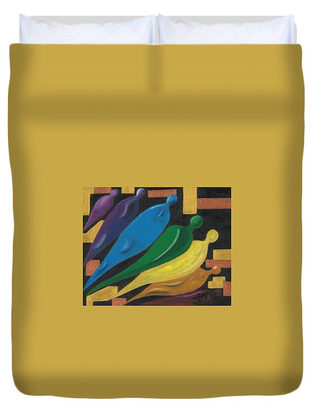 Spiritual Duvet Cover featuring the painting Awakening to Spirit by Esoteric Gardens KN