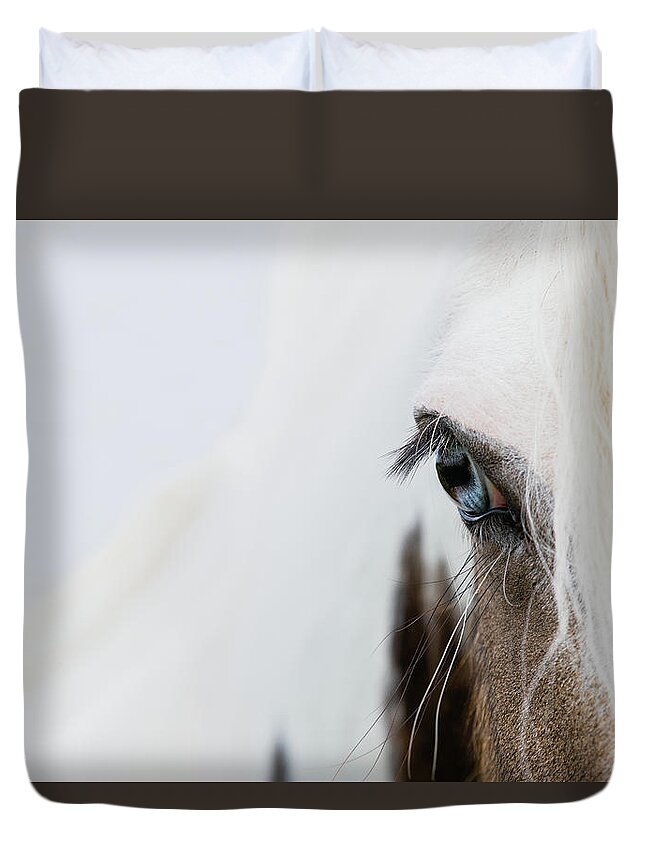Horse Duvet Cover featuring the photograph Azure - Horse Art by Lisa Saint