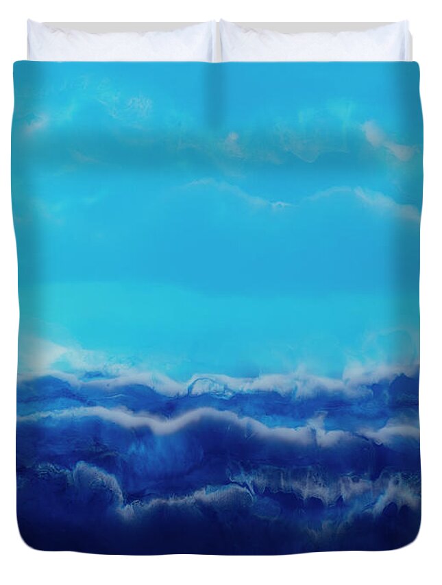 Ocean Duvet Cover featuring the painting Azure by Tamara Nelson