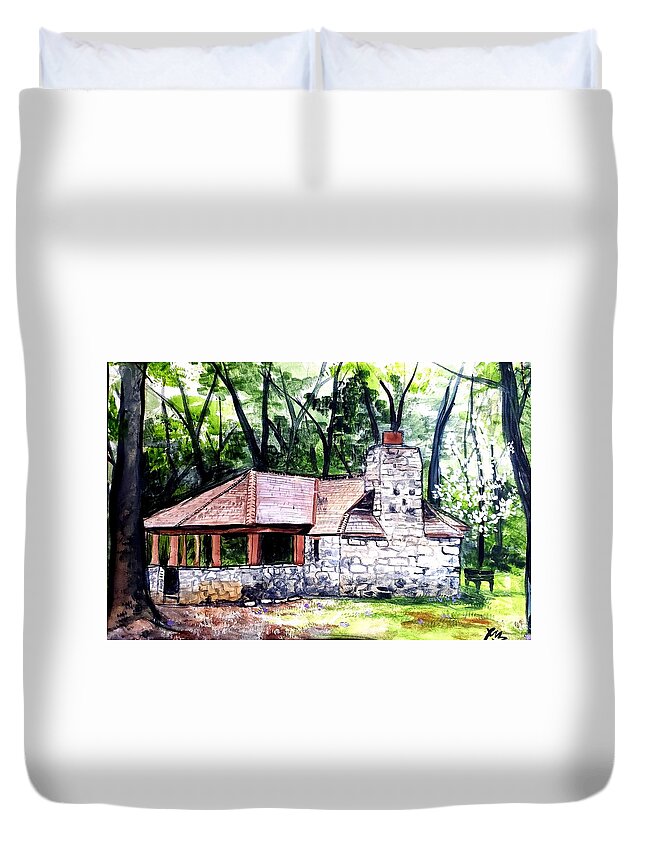 Babler Duvet Cover featuring the painting Babler in May by Alexandria Weaselwise Busen