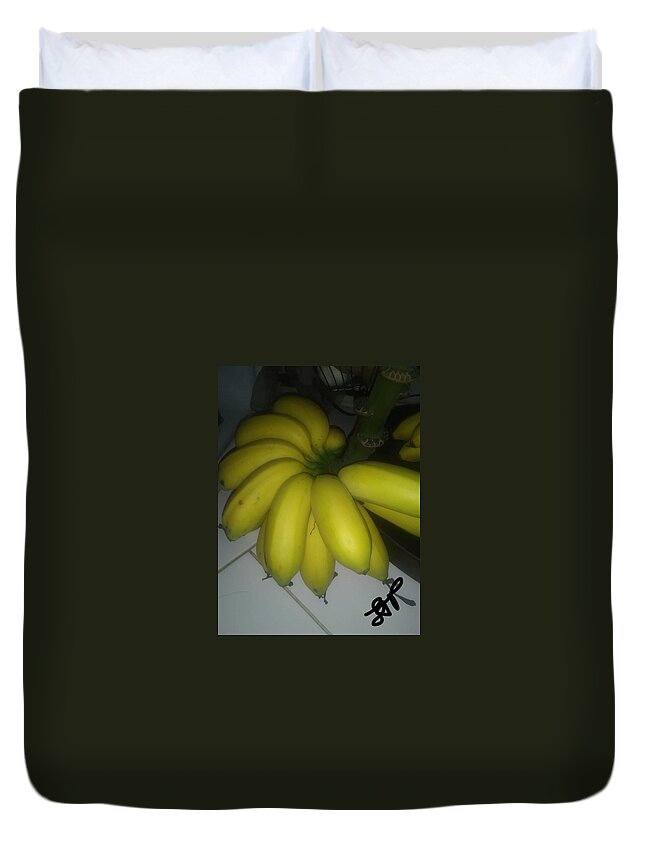 Banana Duvet Cover featuring the photograph Baby Banana by Esoteric Gardens KN