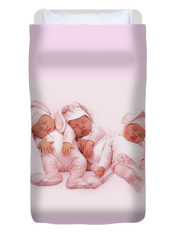 Bunnies Duvet Cover featuring the photograph Baby Bunnies #5 by Anne Geddes