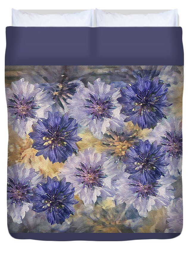 Bachelor Buttons Duvet Cover featuring the photograph Bachelor Button Collection by Vanessa Thomas