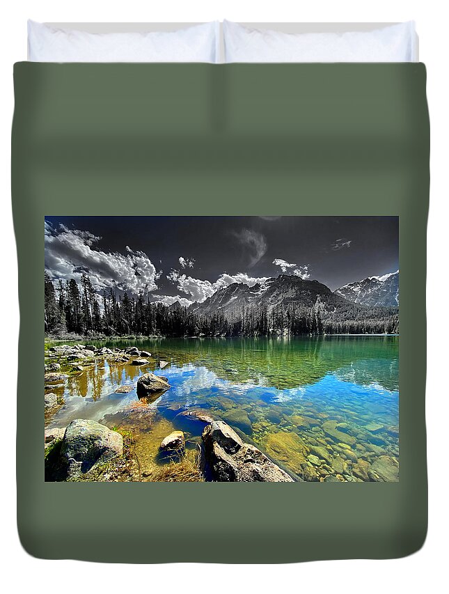 Landscape Duvet Cover featuring the digital art Backcountry Meditation by Devin Wilson