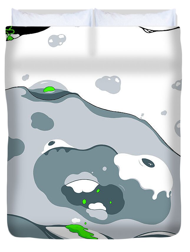 Water Duvet Cover featuring the drawing Bad Credit by Craig Tilley