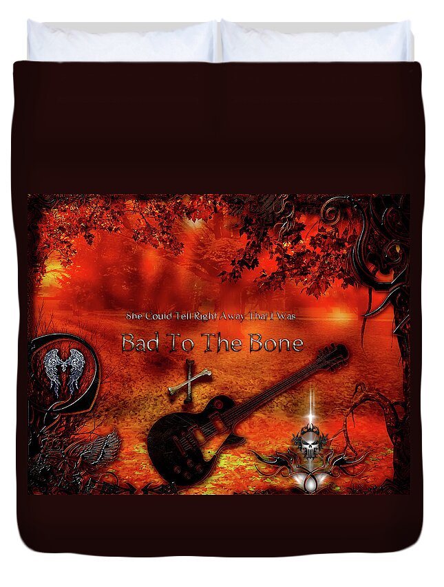 Bad To The Bone Duvet Cover featuring the digital art Bad To The Bone by Michael Damiani